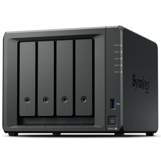 Synology DS423+ DiskStation 4-bay NAS server, 2.5"/3.5" HDD/SSD, 2GB DDR4, 2×G-LAN, USB3.2×2, Wake on LAN/WAN 