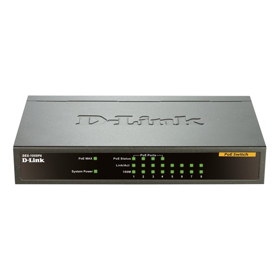 D-Link Switch 8-port 10/100 Mbps P/N: DES-1008PA 