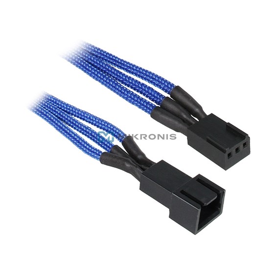 Kabel za napajanje ventilatora BitFenix 3-pin sleeved plavo/crni (ČIŠĆENJE ZALIHA) P/N: BFA-MSC-3F30BK-RP