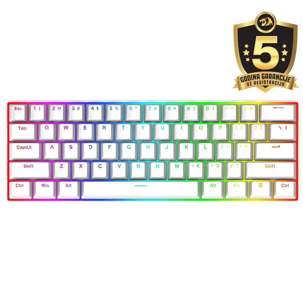 Tipkovnica Žična REDRAGON DRAGONBORN K630 RGB Bijela P/N: 6950376772244