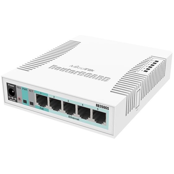 Mikrotik Cloud Smart Switch CSS106-5G-1S (RB260GS) 5-port Gigabit smart preklopnik sa SFP cage, SwOS