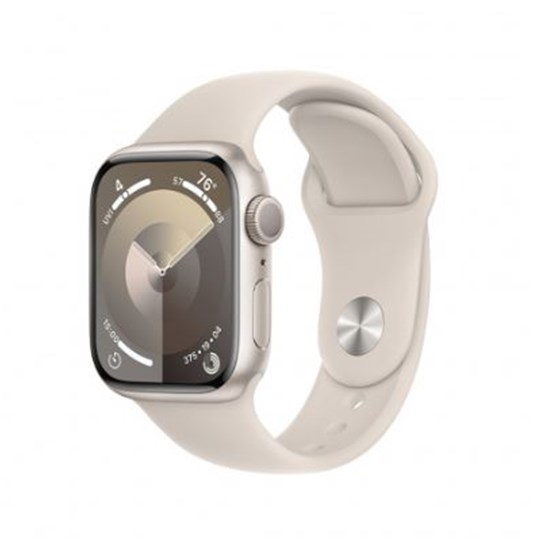 Apple Watch S9 GPS 45mm Starlight Alu Case w Starlight Sport Band - S/M, mr963qh/a