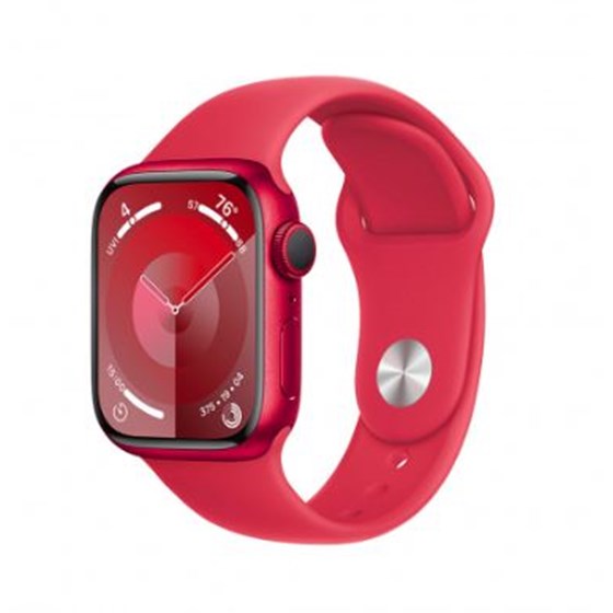 Apple Watch S9 GPS 45mm RED Alu Case w RED Sport Band - M/L, mrxk3qh/a