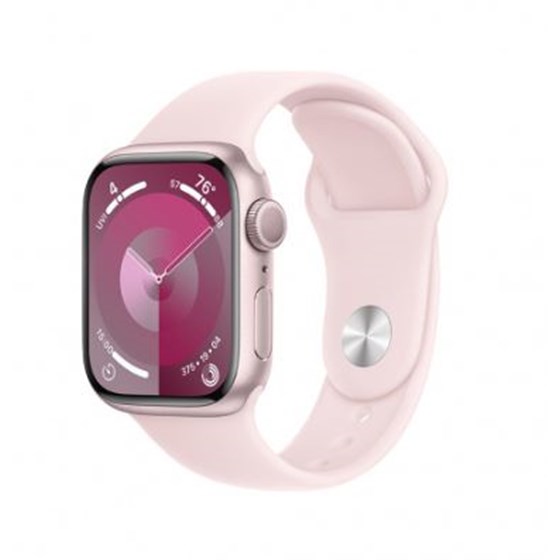 Apple Watch S9 GPS 45mm Pink Alu Case w Light Pink Sport Band - S/M, mr9g3qh/a