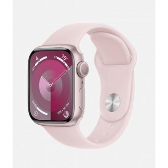 Apple Watch S9 GPS 41mm Pink Alu Case w Light Pink Sport Band - M/L, mr943qh/a