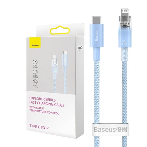 Kabel USB C - Lightning Baseus 1m Explorer Series, 20W, svijetlo plavi, CATS010203
