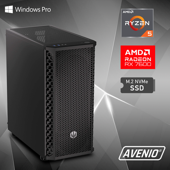 Avenio ProGamer AMD Ryzen 5 5500 3.60GHz 16GB 1TB SSD NVMe W10P AMD Radeon RX 7600 8GB GDDR6 P/N: 02242540
