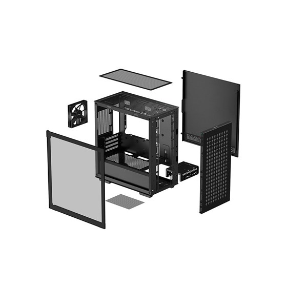 Kućište DeepCool CH370, mATX, Bez napajanja, Kaljeno staklo, Crna, R-CH370-BKNAM1-G-1