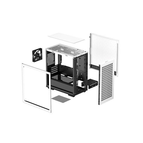 Kućište DeepCool CH370, mATX, Bez napajanja, Kaljeno staklo, Bijela, R-CH370-WHNAM1-G-1