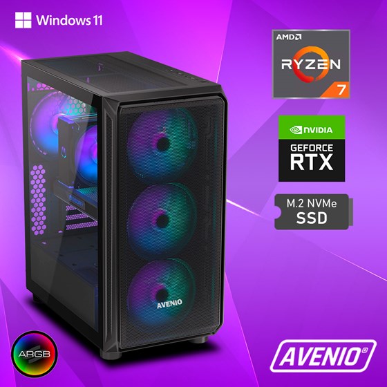 Avenio Prodigy AMD Ryzen 7 7800X3D 4.20GHz 32GB 1TB M.2 NVMe W11P nVidia GeForce RTX 4080 16GB GDDR6X P/N: 02242675