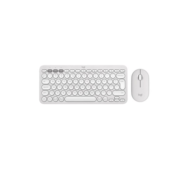 Tipkovnica i miš Žična Logitech Pebble 2 Bluetooth Keyboard Combo - TONAL WHITE