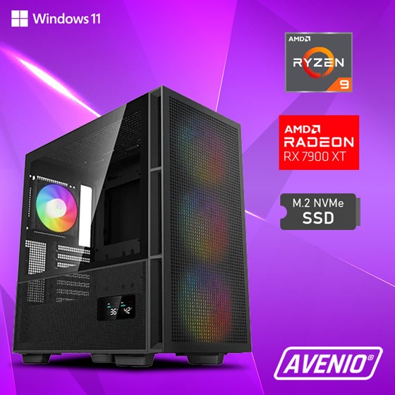 Avenio Prodigy AMD Ryzen 9 7950X 4.50GHz 64GB 2TB NVMe SSD W11P WiFi Bluetooth AMD Radeon RX 7900 XT 20GB GDDR6 P/N: 02242695