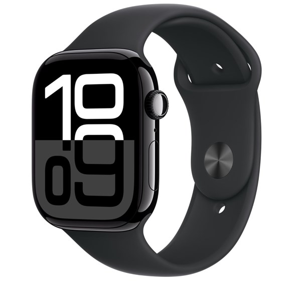 Apple Watch Series 10 GPS 46mm Jet Black Alu Case with Black Sport Band - M/L