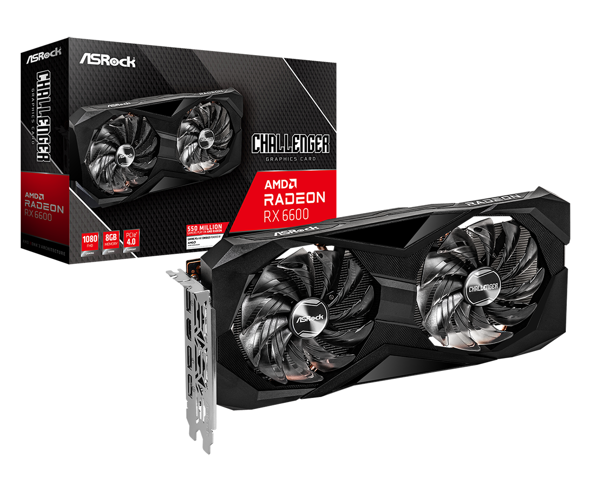 Grafička Kartica ASRock, AMD Radeon RX 6600 Challenger, 3x DP, 1x HDMI, 8GB GDDR6, RX6600 CLD 8G