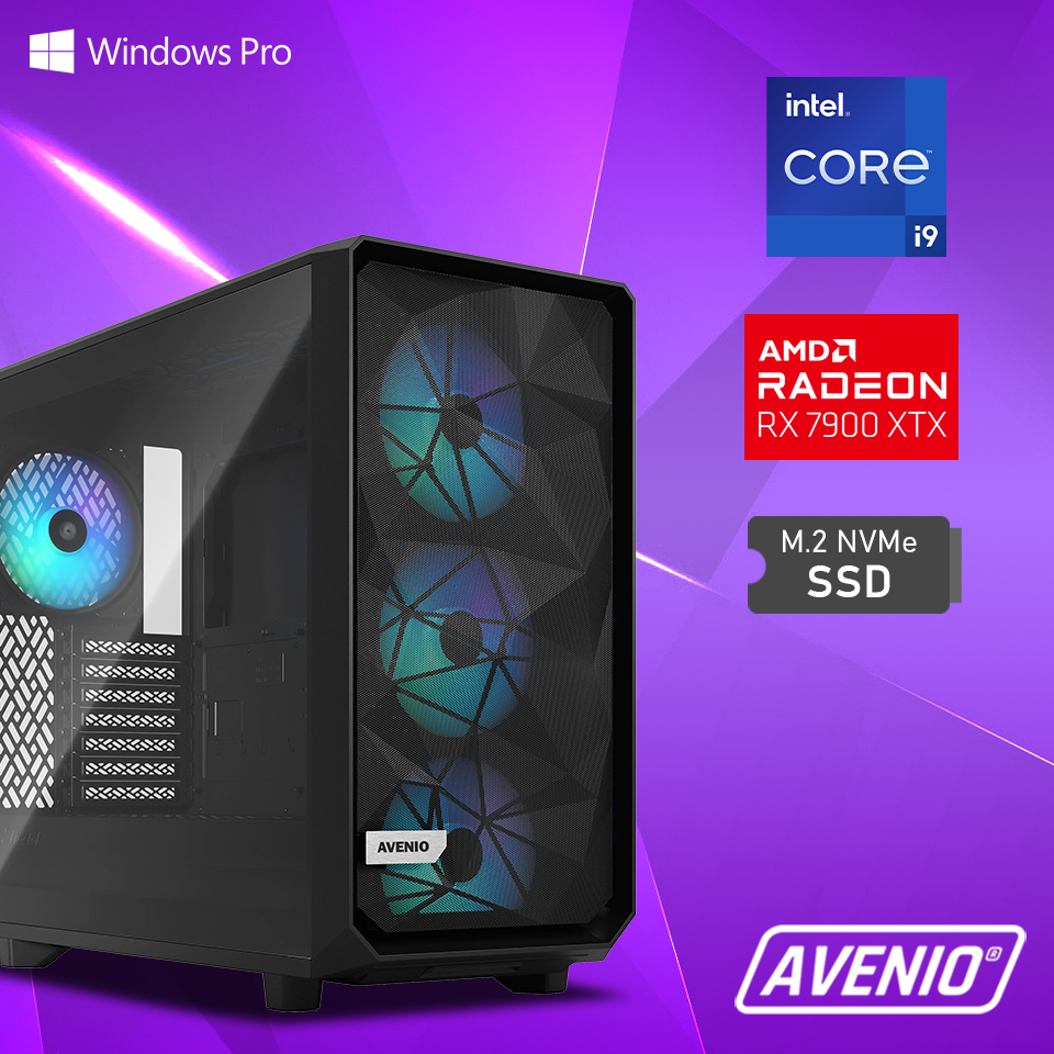 Avenio Prodigy Intel Core I9 14900K 3.20 - 6.00GHz 64GB 2TB M.2 NVMe W11P AMD Radeon RX 7900 XTX 24GB GDDR6 P/N: 02242327